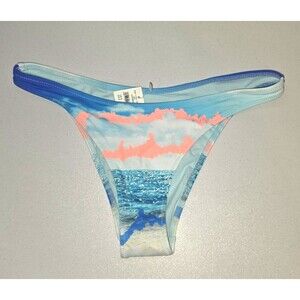 Aerie Cheeky Swim Bathing Suit Bottom Blue Orange Beach Small S NEW